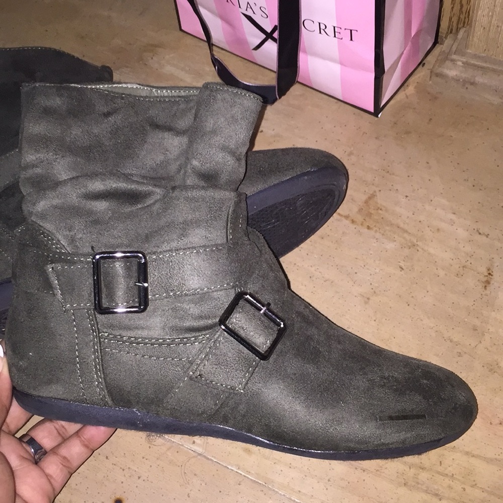 Olive Green Booties