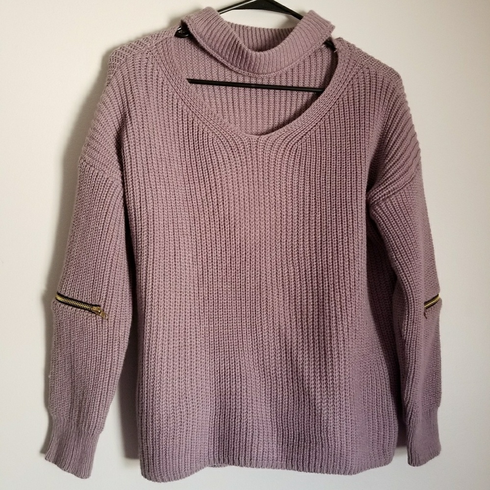 violet sweater