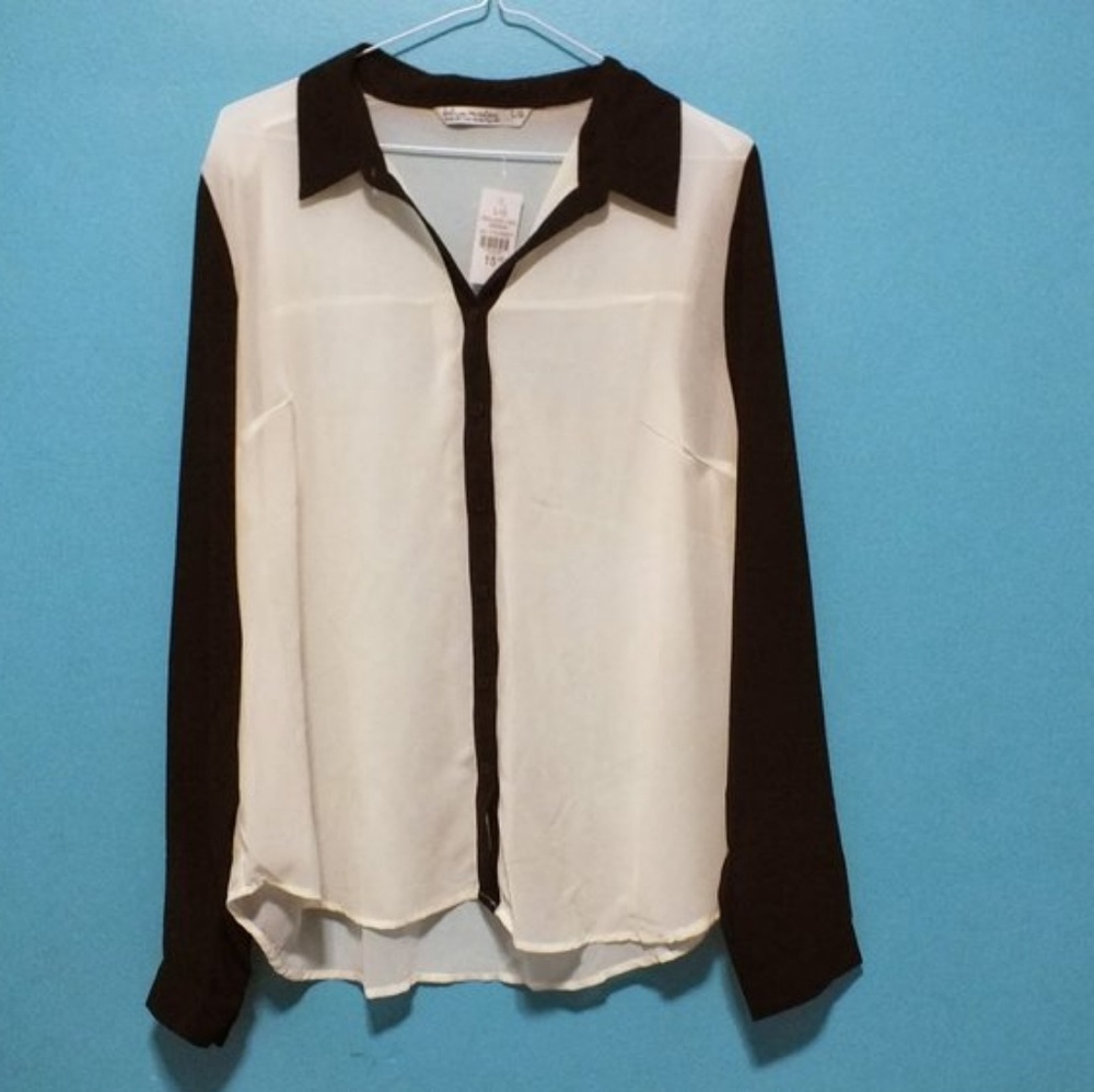 Blue notes sheer blouse