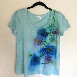 Bohemian Raw velvet floral ~ seafoam ~ L