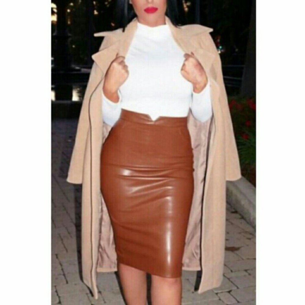 Brown Leather Skirt