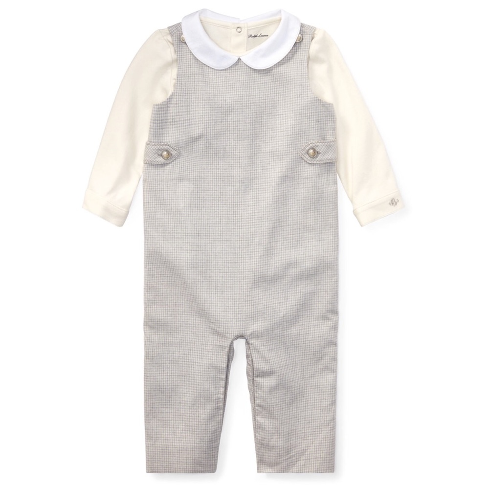 Ralph Lauren Plaid Overalls Two-Tone Playsuit