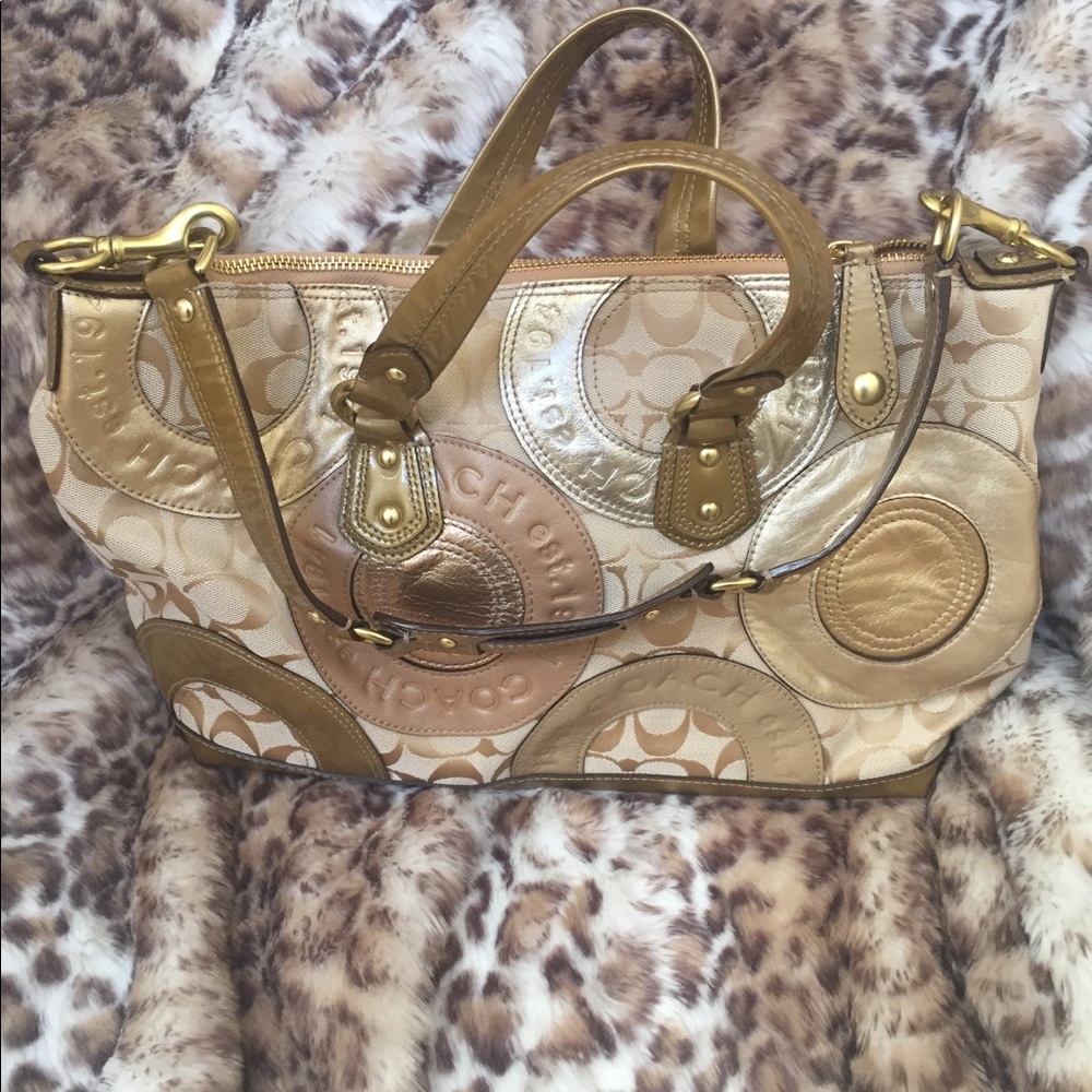 Gold Coach bag