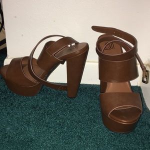 platform strappy ankle heels