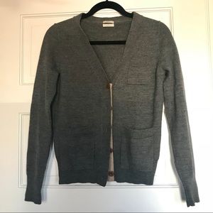 Madewell grey wool cardigan, S