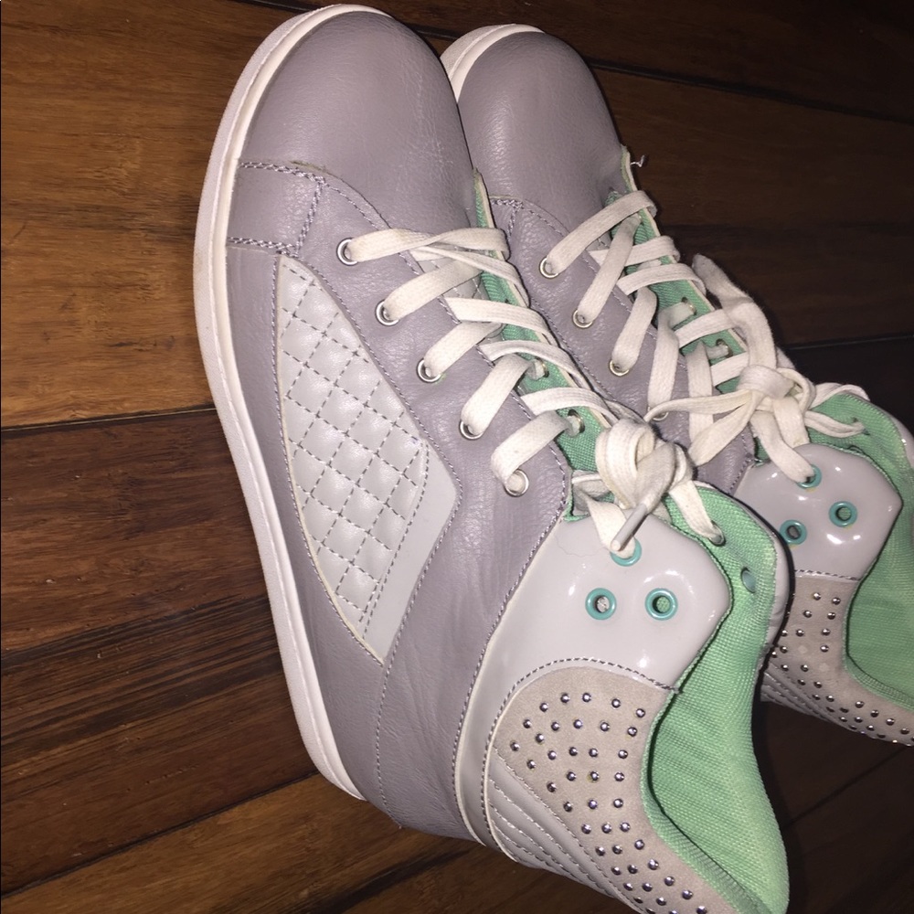 Grey high top sneakers