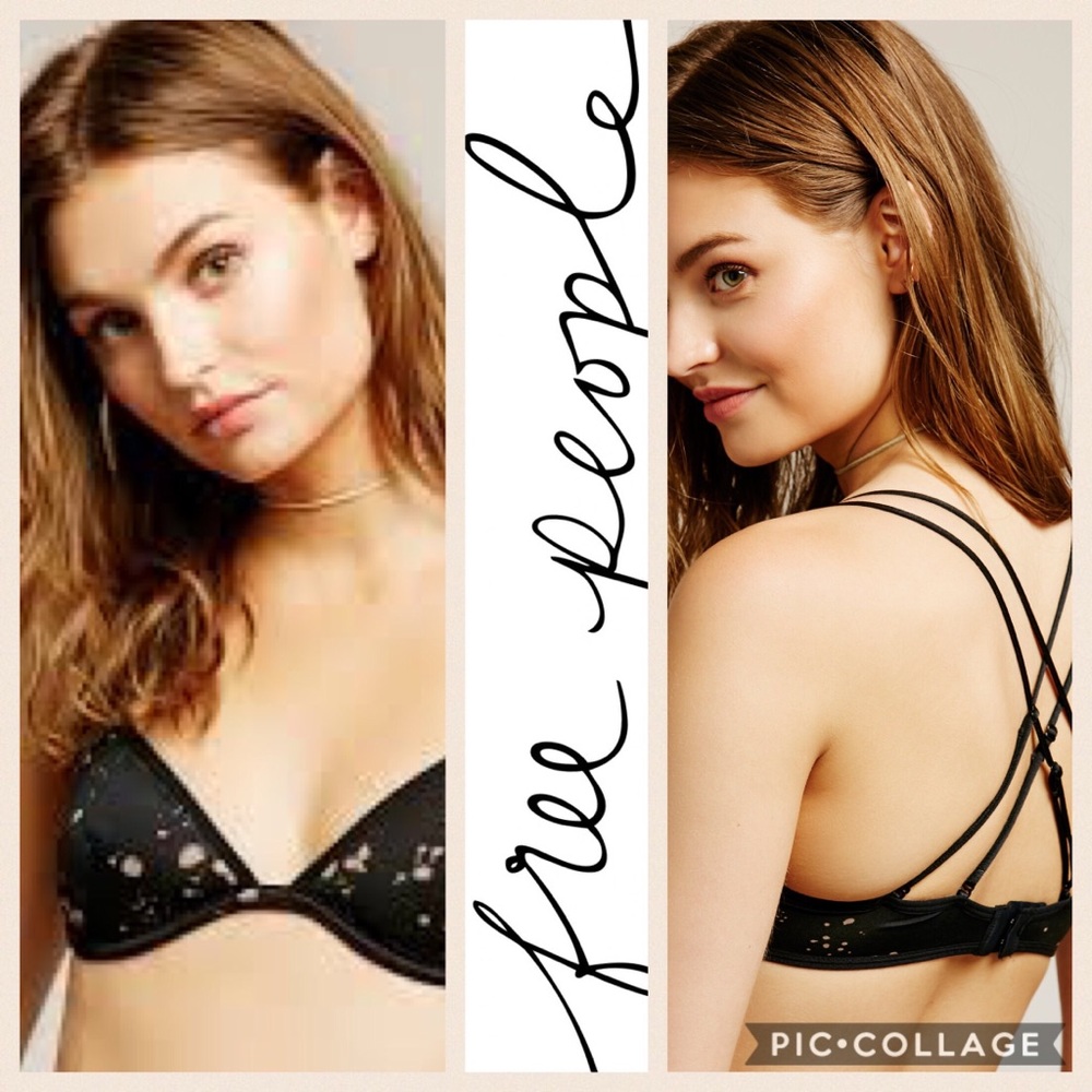Free People Wild Heart Underwire Bra {Black} 32D