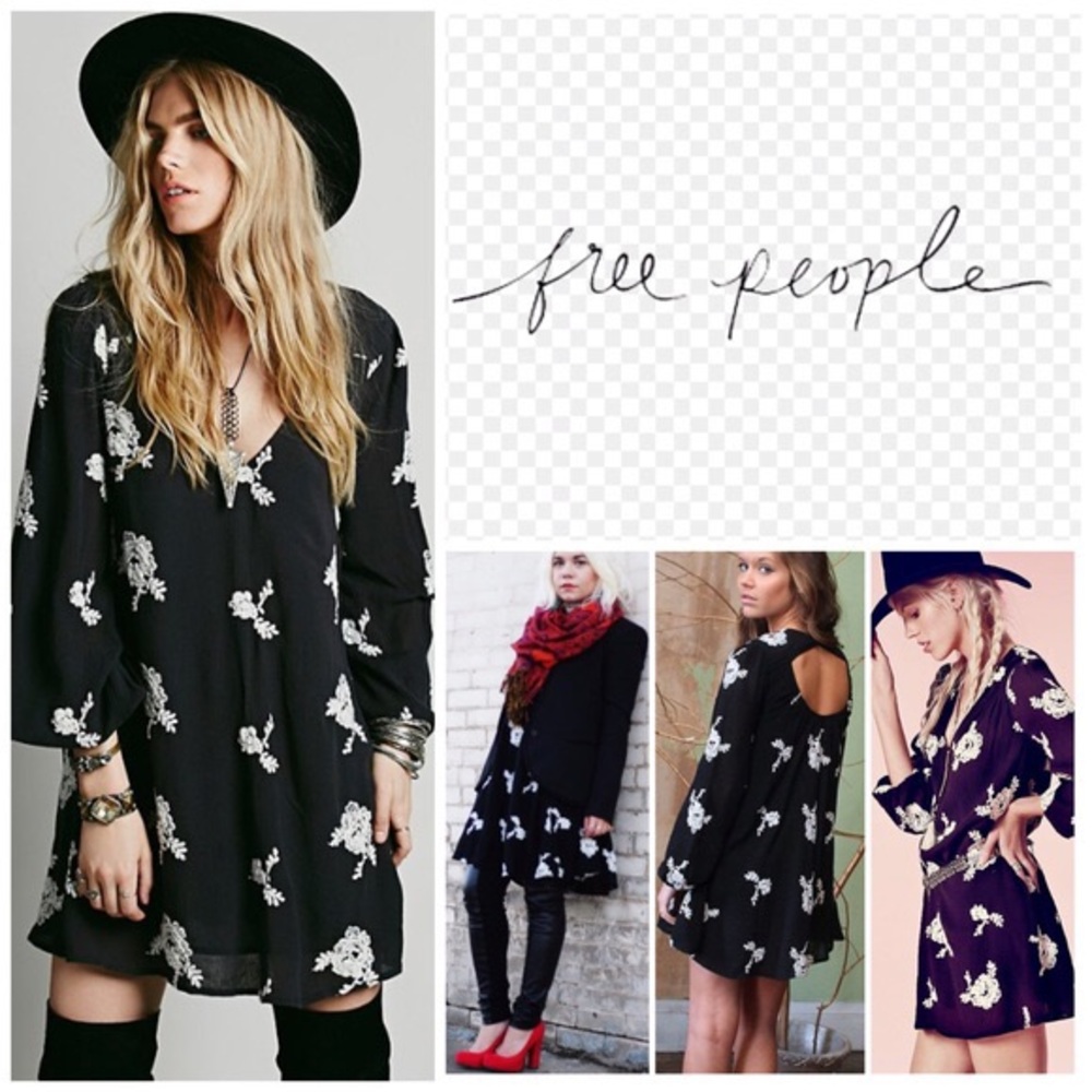 Free People Emma Embroidered Swing Dress