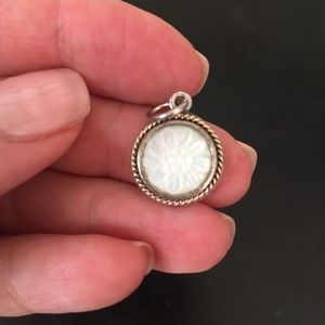Pandora charm, mother of pearl flower