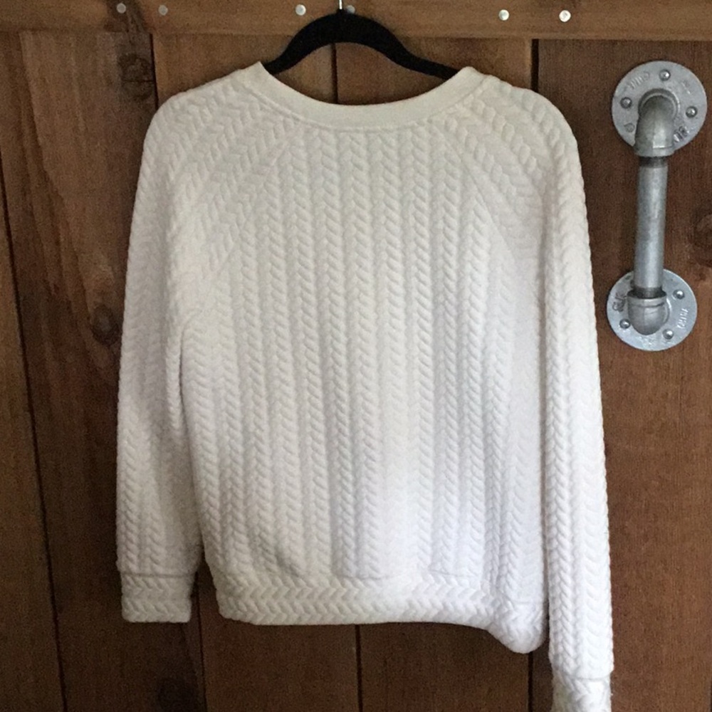 Ann Taylor Loft Cream Crew Neck Top