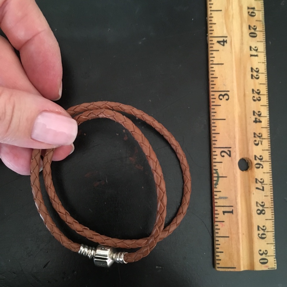 Pandora brown leather double wrap bracelet