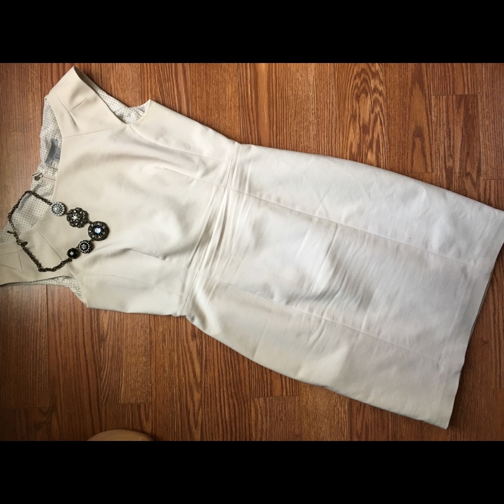 H&M fitted cream dress
