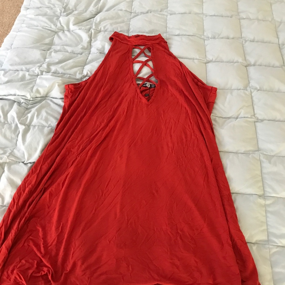 ***NWT*** Orange swing dress with cage front