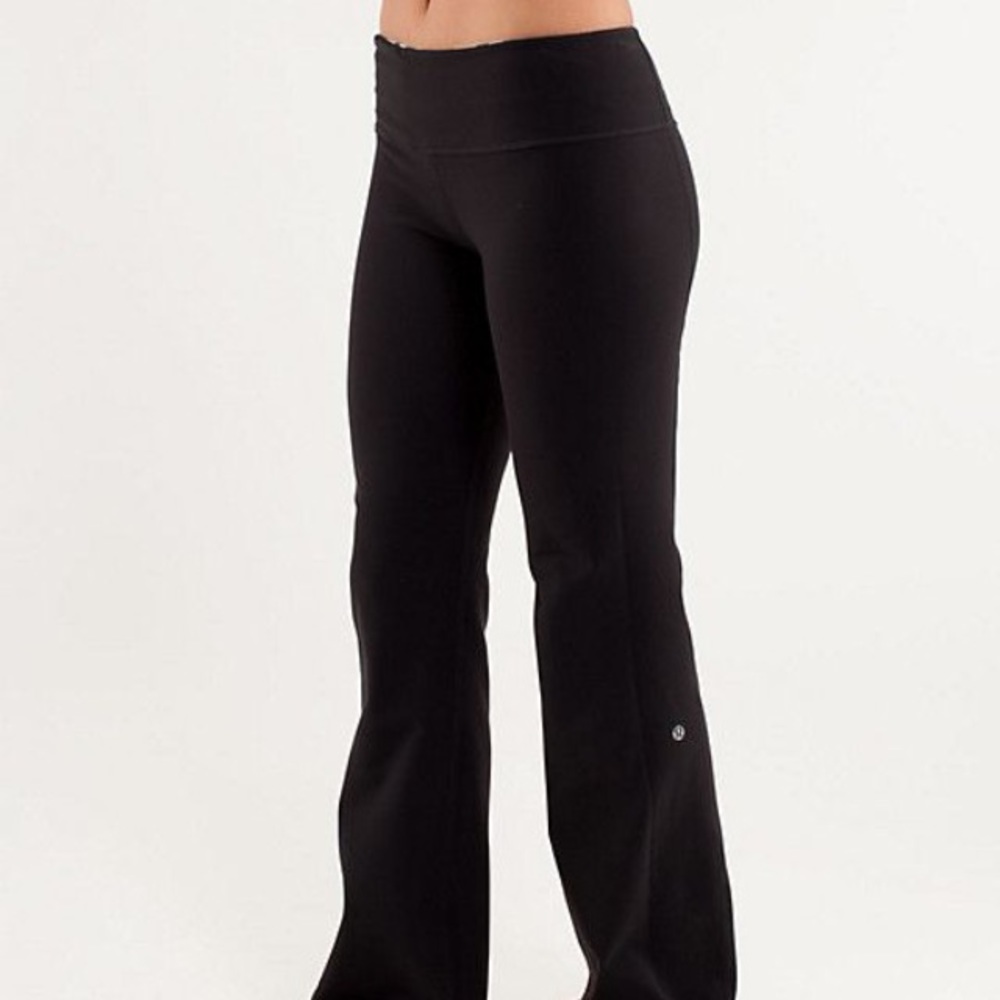 lululemon full length flare black yoga pants