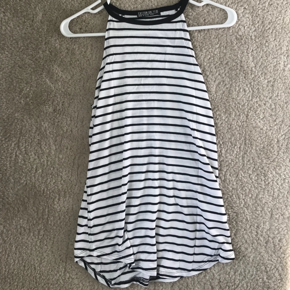 Halter style striped tank top