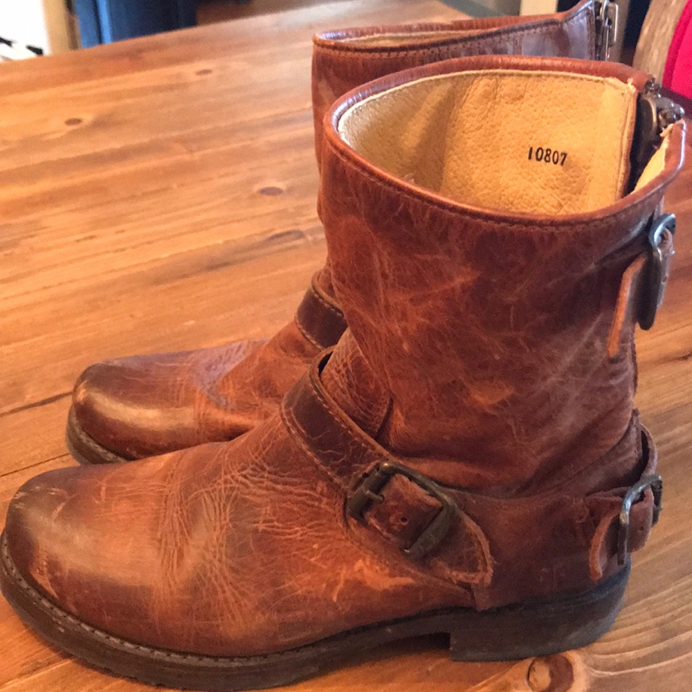 Frye distressed leather boots
