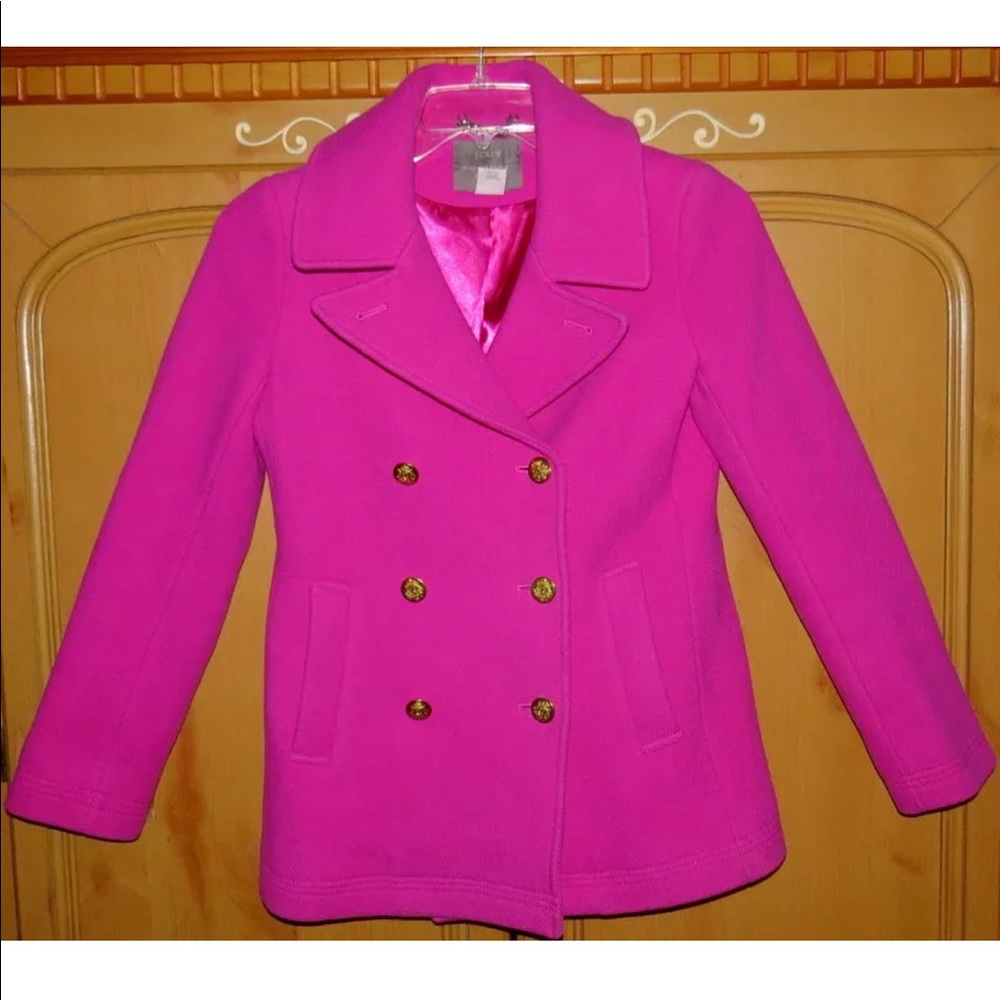 ⚜️J Crew Pink Majesty Peacoat!
