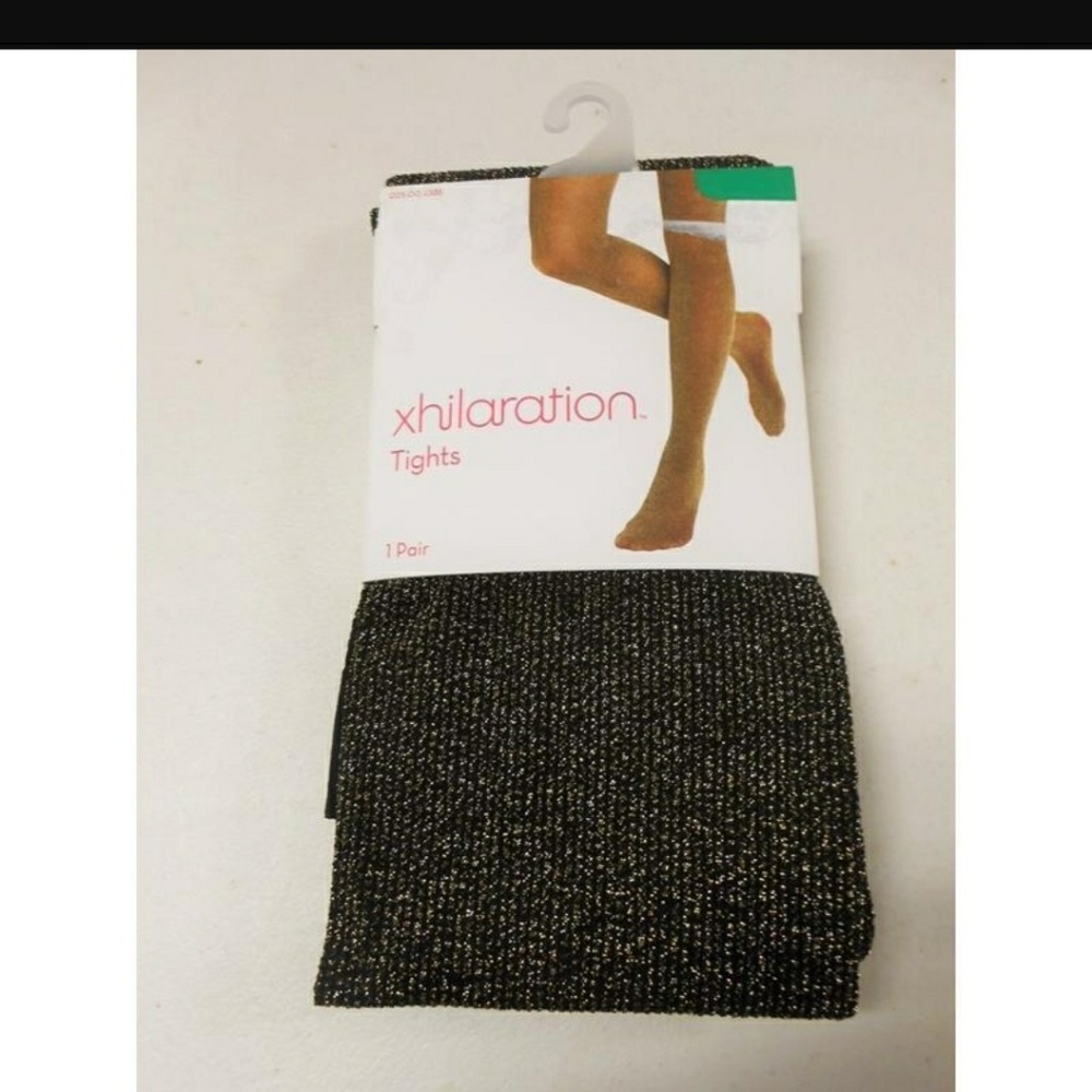 Xhilaration Black and Gold Tights