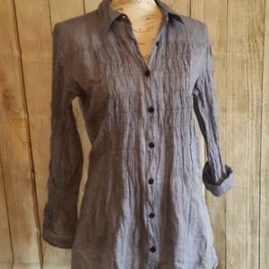 CHICO'S long sleeve chambray button down shirt