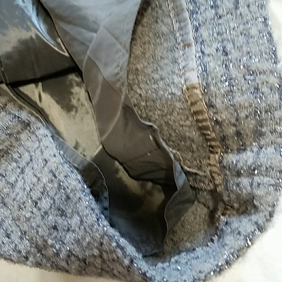 JCREW thick winter wool lurex brown#2 office pencil skirt Holiday.Medium size 8 - Picture 5 of 8