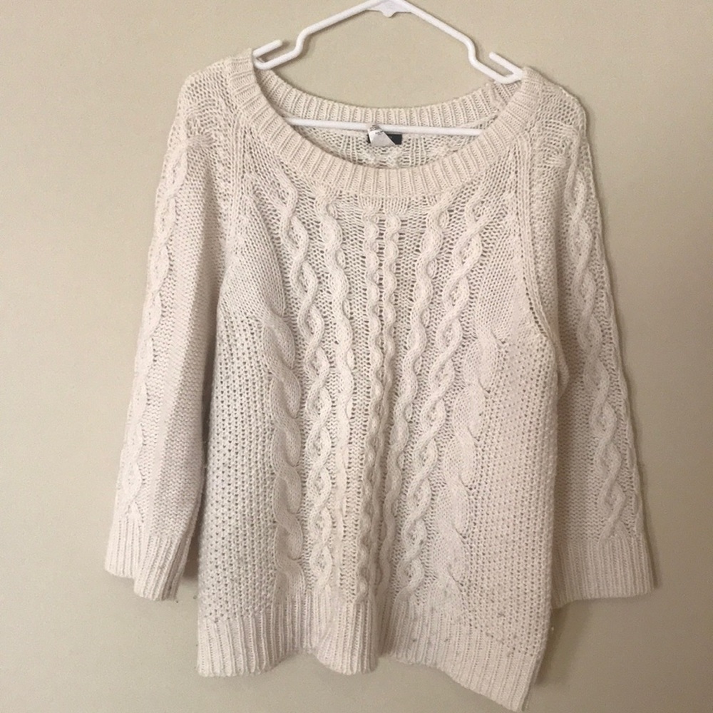 J.Crew ivory cable sweater