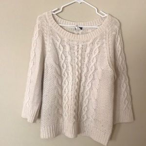 J.Crew ivory cable sweater