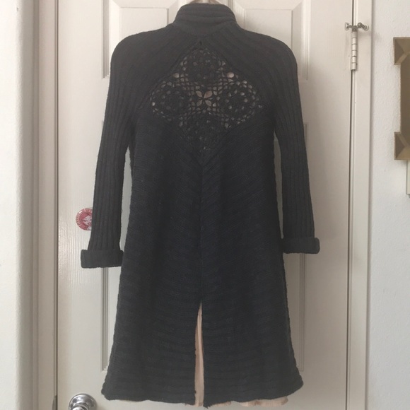 Long Gray Open Sweater Cardigan - Picture 2 of 8