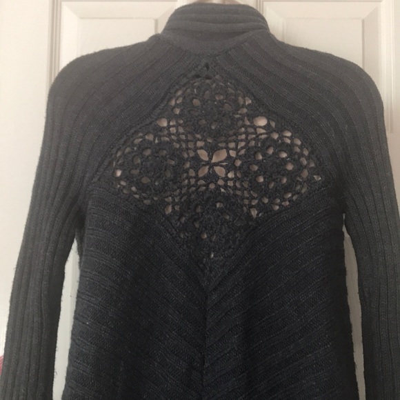 Long Gray Open Sweater Cardigan - Picture 5 of 8