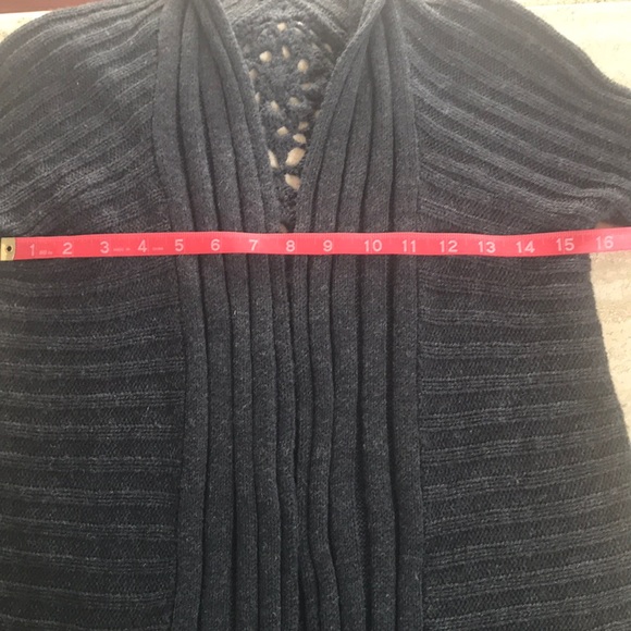 Long Gray Open Sweater Cardigan - Picture 8 of 8