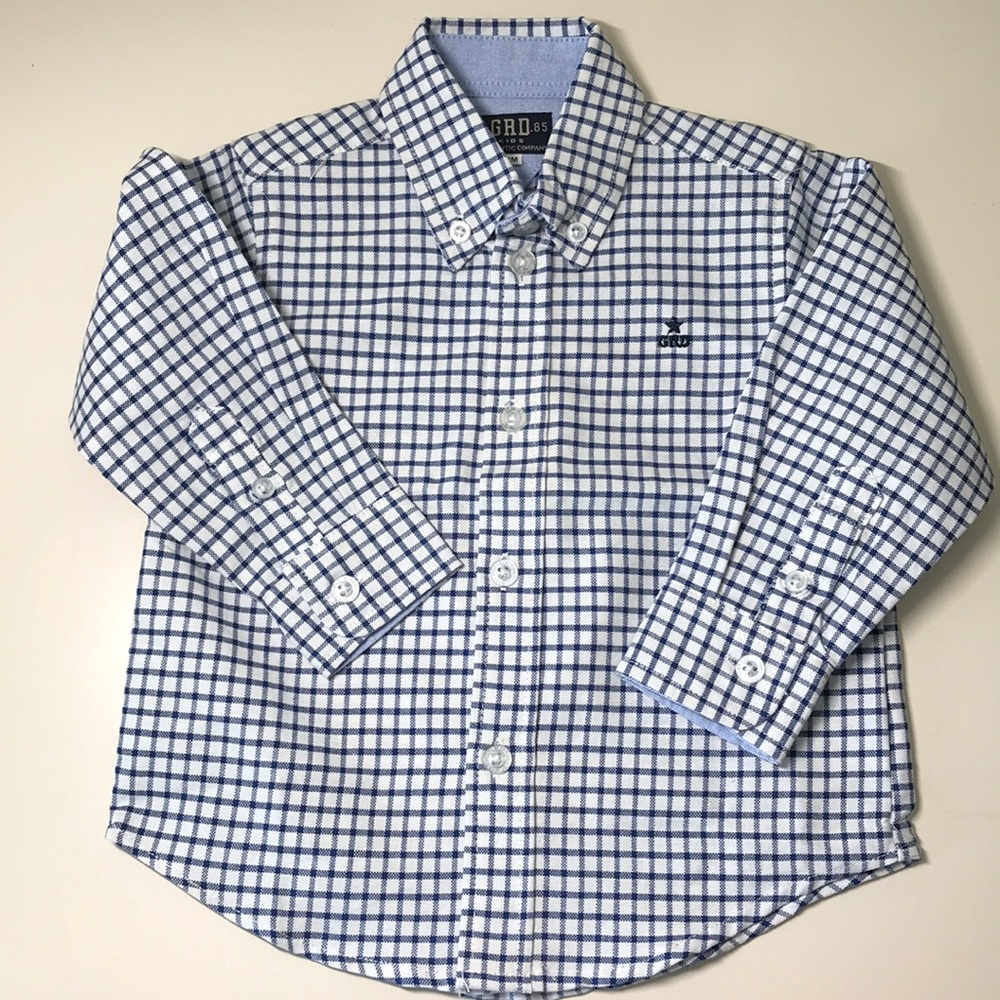 NEW Girandola 12 Month Baby Checkered Button Down