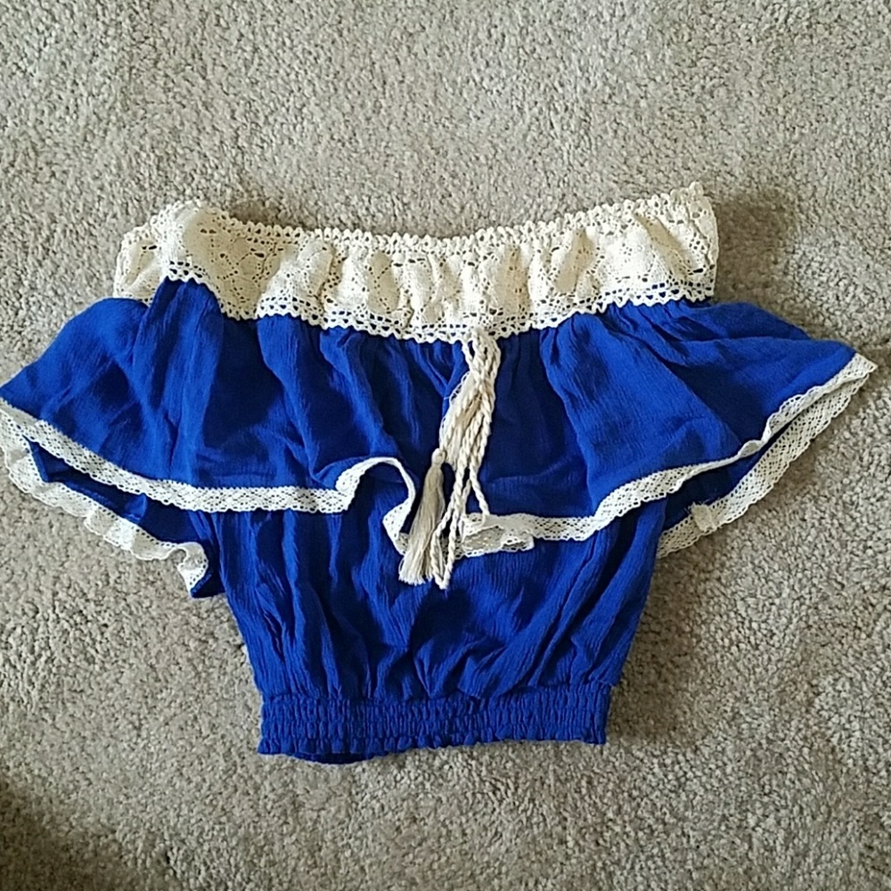 Blue crochet top