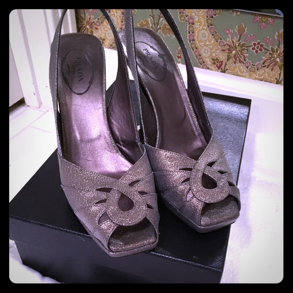 Prada metallic shoes