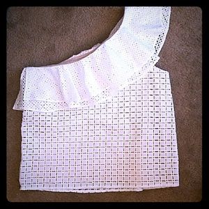 NWOT White one sleeve blouse