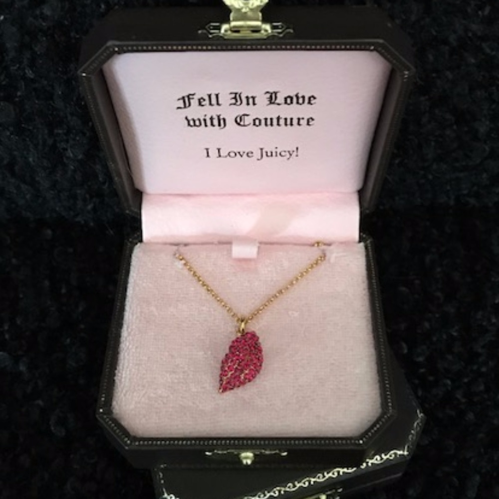 Vintage JUICY COUTURE "Fell In Love With Couture" Rhinestone Encrusted NECKLACE