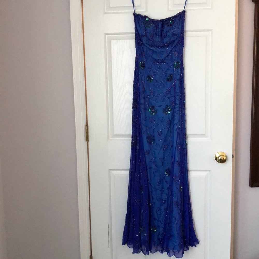 Beautiful blue beaded gown