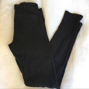 SOLD Zara black jeggings with suede detail.