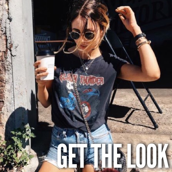 LAST! NWT Distressed Graphic Rockstar Tee - Picture 4 of 8