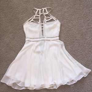White Arden B gold accented dress
