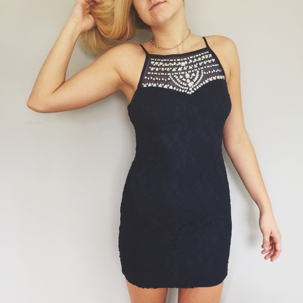 Navy blue bodycon dress