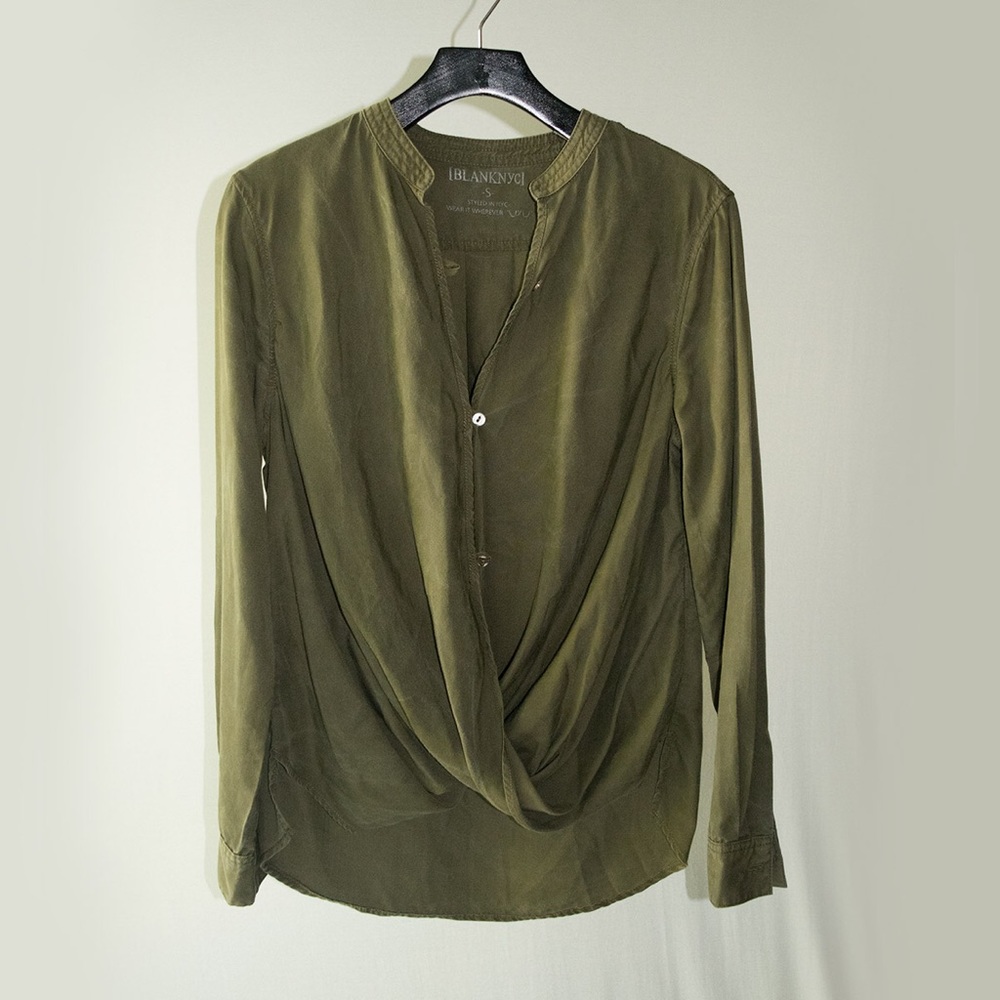 Cool LS green blouse