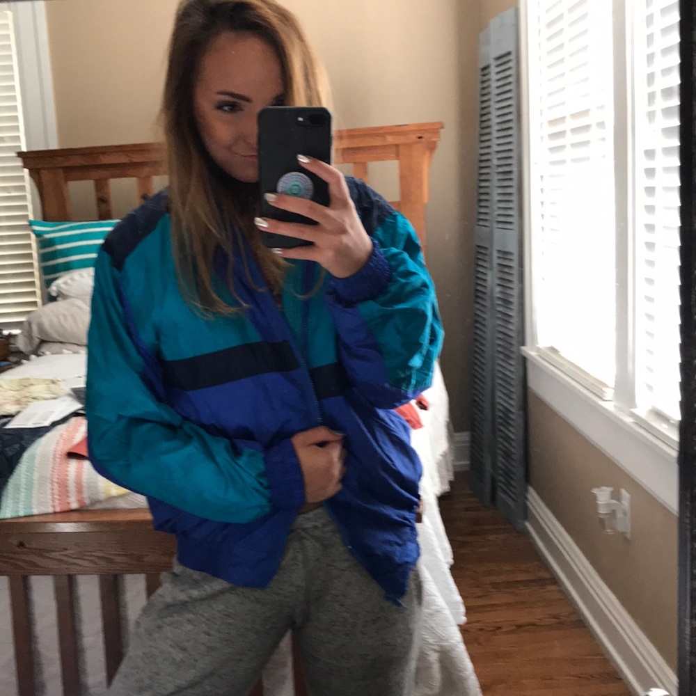 Vintage Puffer color block jacket