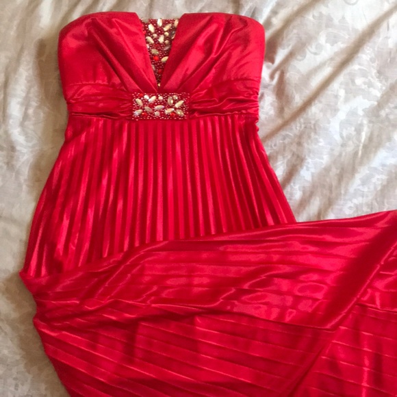Red Jeweled Ball Gown - Picture 1 of 5