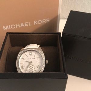 White Leather Michael Kors watch