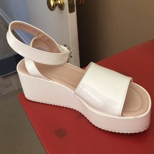 Zara wedge white sandal