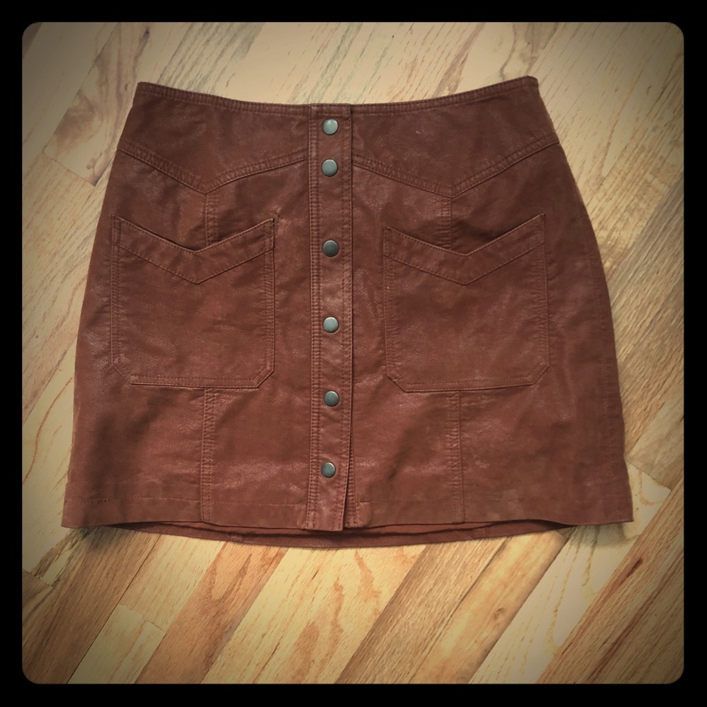 Free People mini skirt suede material