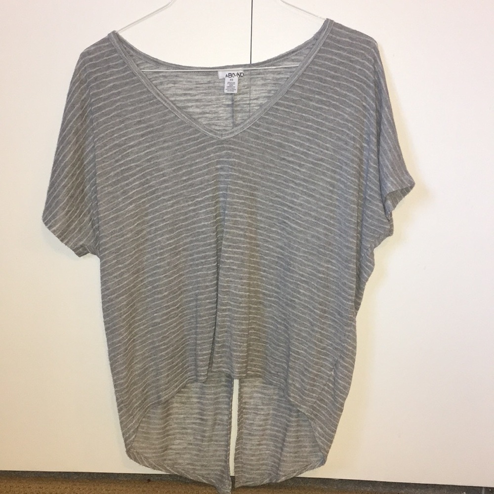 Grey Split Back Top