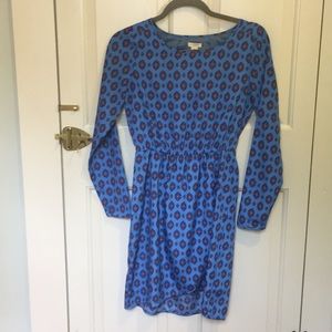 Blue long sleeve J Crew dress