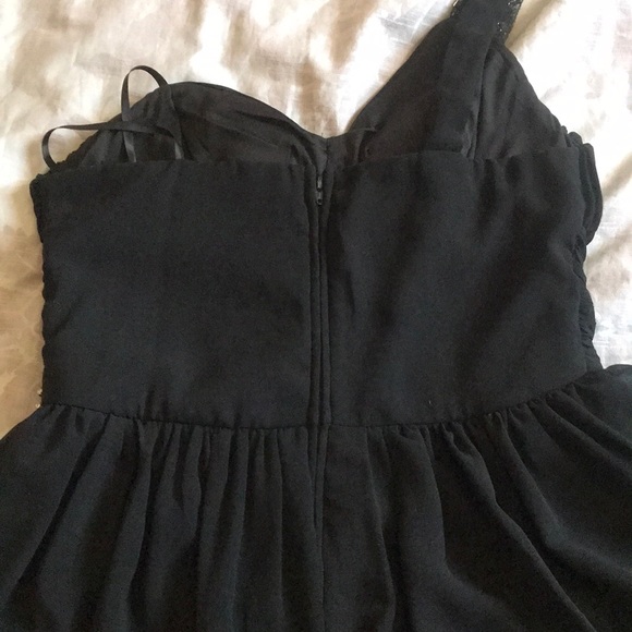 Black Jeweled Mini Gown - Picture 4 of 5