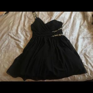 Black Jeweled Mini Gown