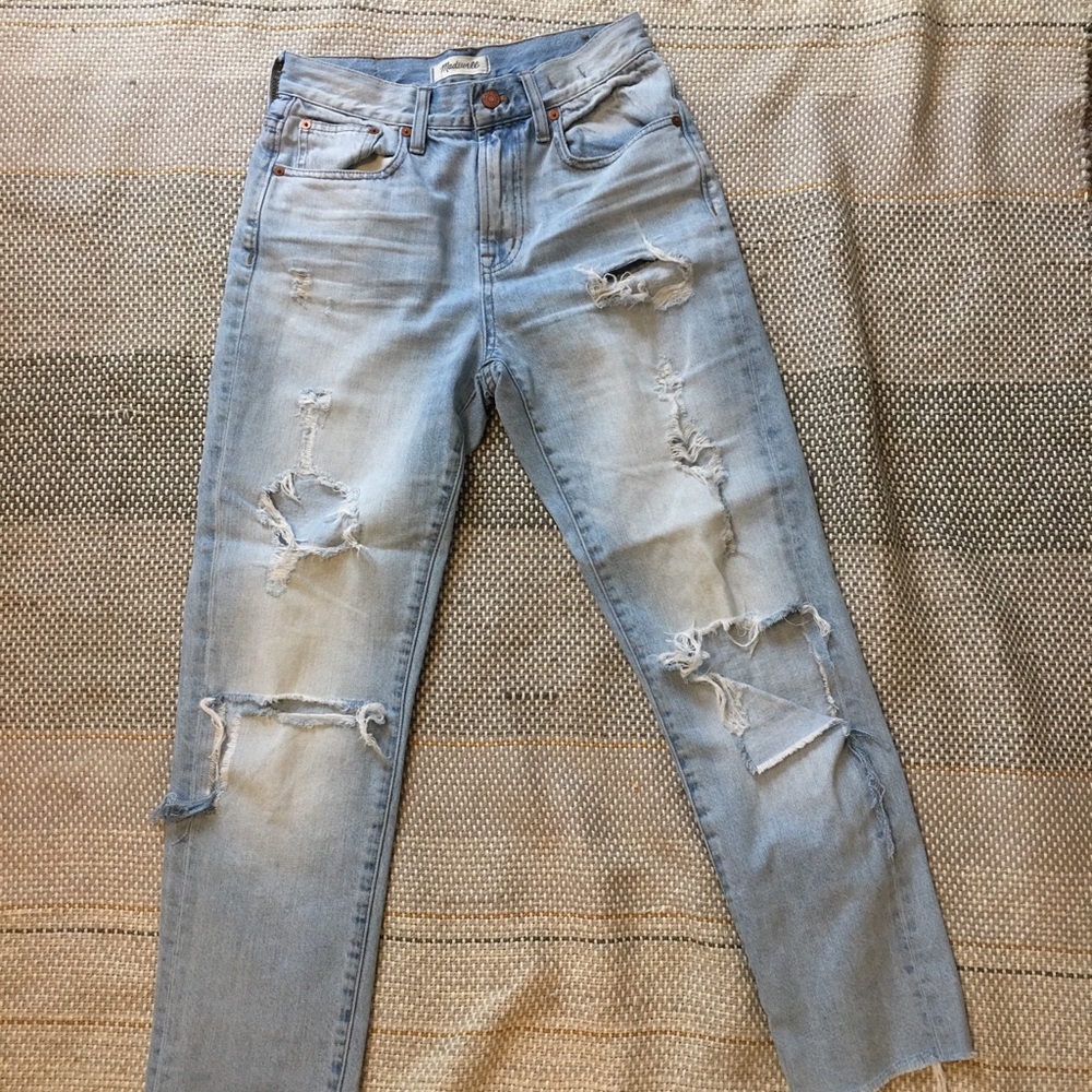 Madewell Distressed/High Waisted Boyfriend Jean